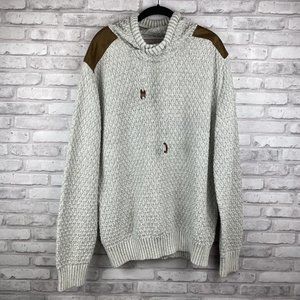 XRAY Jeans Sweater Mens XL Gray w/Brown Shoulders Mock Neck